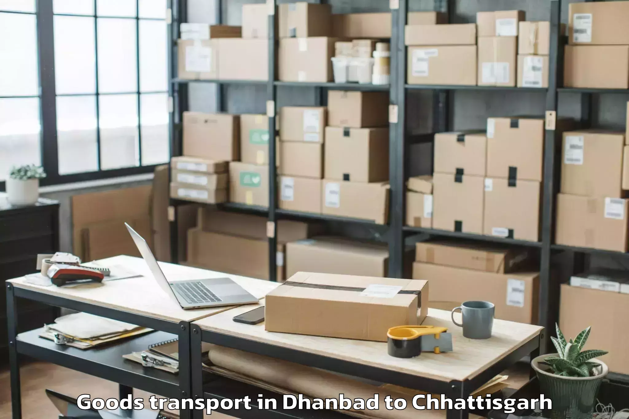 Book Dhanbad to Kurud Goods Transport Online